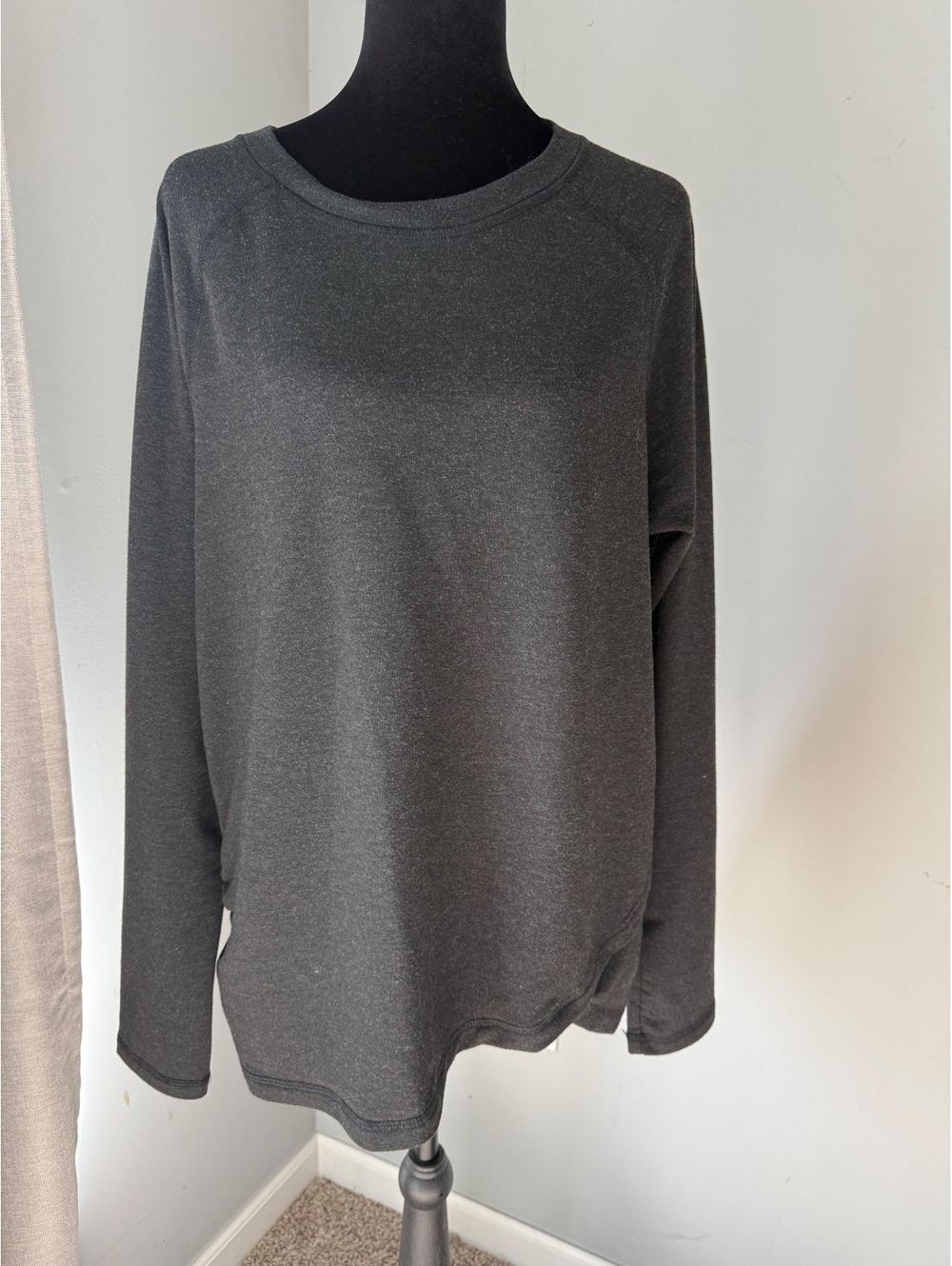 Danskin Women's Long Sleeve Charcoal Gray Casual Top